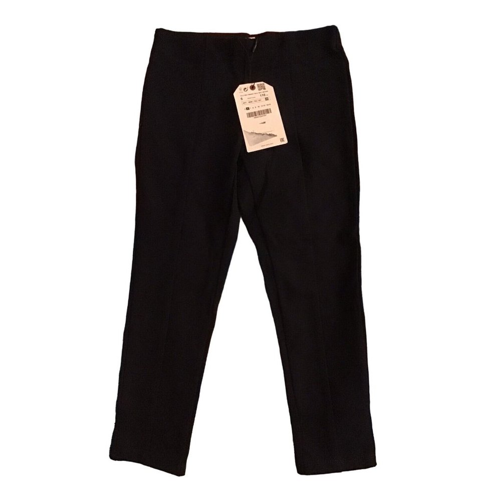 NWT Zara Black Leggings Pinstripe Sz 6